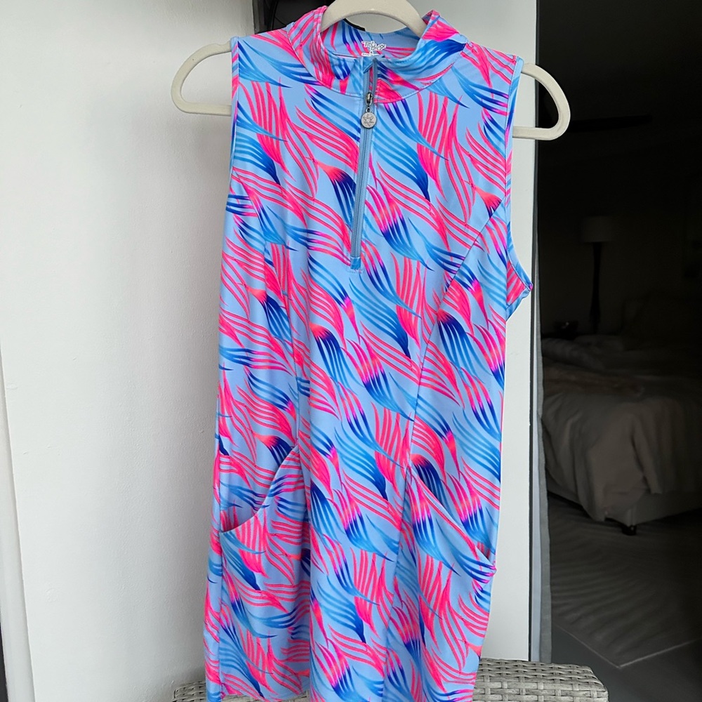 Tzu tzu dress , ruffle removed by seamstress . Perfect for someone 5’4” !